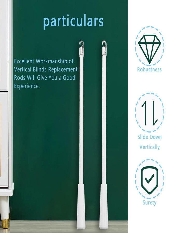 Abvsdu 2 PCS 24 Inch Blind Wand, Blind Wand Replacement with Hook, Vertical Blinds Replacement Parts Blinds Stick with Hook for Window - Image 3